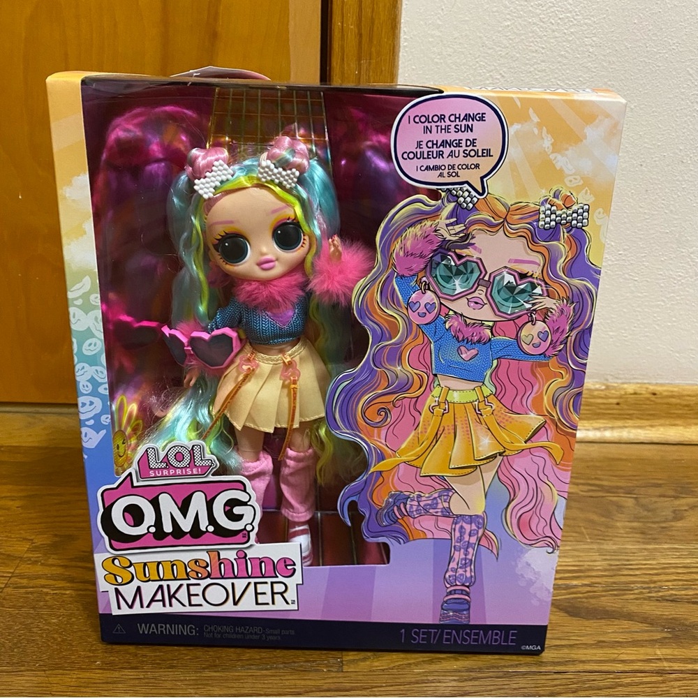 NEW! L.O.L. Surprise! OMG Sunshine Color Change Bubblegum DJ Fashion Doll